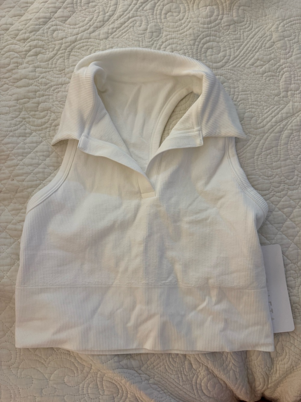 White Ribbed Tank Top